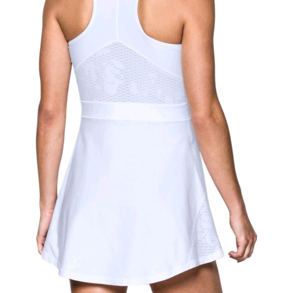 Under Armour Tennis Dress Womens Large White Heatgear Fitted Athletic Golf View 3